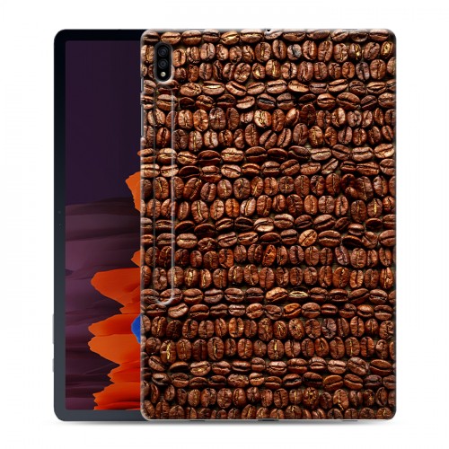 Дизайнерский силиконовый чехол для Samsung Galaxy Tab S7 Plus кофе