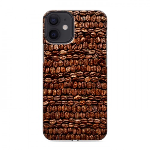 Дизайнерский силиконовый с усиленными углами чехол для Iphone 12 Mini кофе