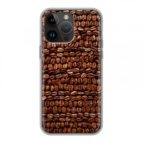 Дизайнерский силиконовый с усиленными углами чехол для Iphone 14 Pro Max кофе