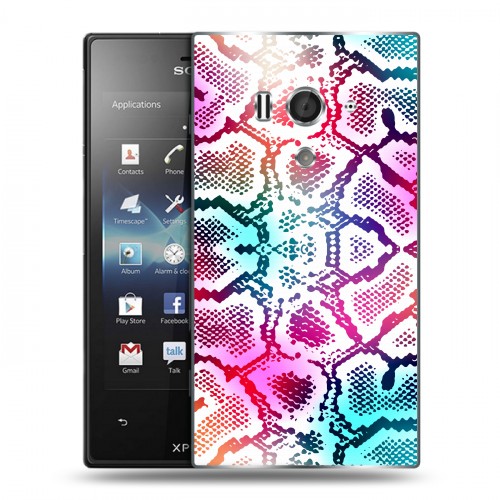 Дизайнерский пластиковый чехол для Sony Xperia acro S Кожа змей