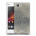 Дизайнерский пластиковый чехол для Sony Xperia L Кожа змей