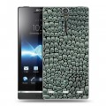 Дизайнерский пластиковый чехол для Sony Xperia S Кожа змей