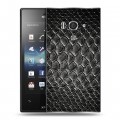 Дизайнерский пластиковый чехол для Sony Xperia acro S Кожа змеи