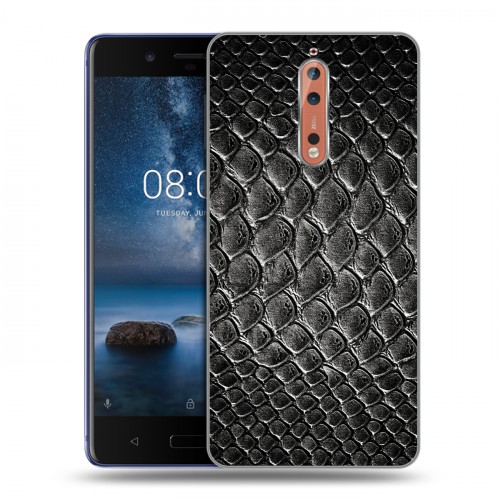 Дизайнерский пластиковый чехол для Nokia 8 Кожа змеи