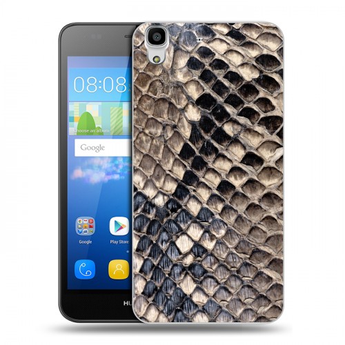 Дизайнерский пластиковый чехол для Huawei Y6 Кожа змей