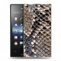 Дизайнерский пластиковый чехол для Sony Xperia acro S Кожа змей