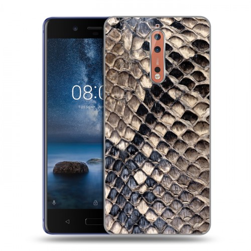 Дизайнерский пластиковый чехол для Nokia 8 Кожа змей