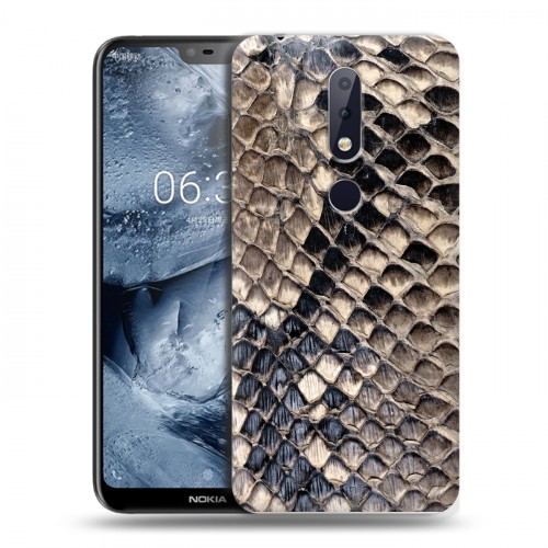 Дизайнерский силиконовый чехол для Nokia 6.1 Plus Кожа змей