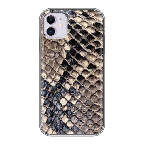 Дизайнерский силиконовый чехол для Iphone 11 Кожа змей