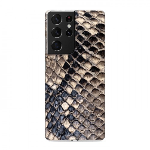 Дизайнерский пластиковый чехол для Samsung Galaxy S21 Ultra Кожа змей