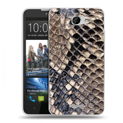 Дизайнерский пластиковый чехол для HTC Desire 516 Кожа змей