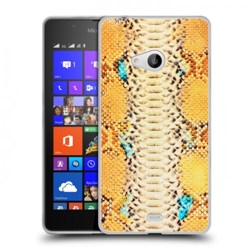 Дизайнерский пластиковый чехол для Microsoft Lumia 540 Кожа змей