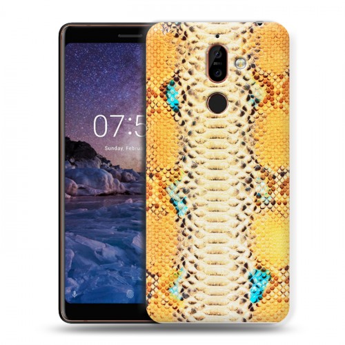 Дизайнерский пластиковый чехол для Nokia 7 Plus Кожа змей