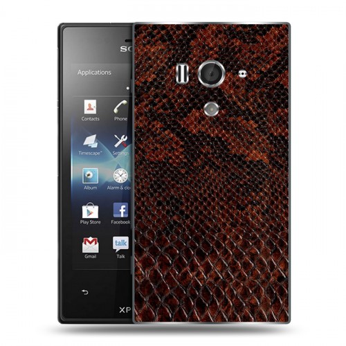 Дизайнерский пластиковый чехол для Sony Xperia acro S Змеиная кожа