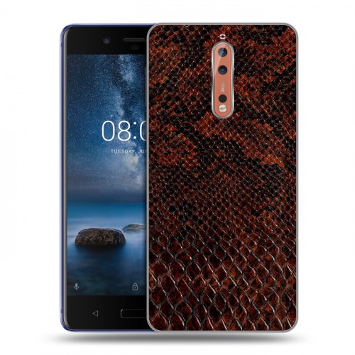 Дизайнерский пластиковый чехол для Nokia 8 Змеиная кожа