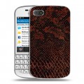 Дизайнерский пластиковый чехол для BlackBerry Q10 Змеиная кожа