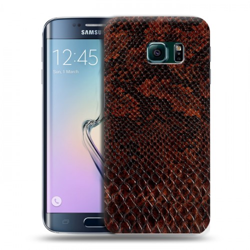 Дизайнерский пластиковый чехол для Samsung Galaxy S6 Edge Змеиная кожа