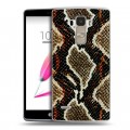 Дизайнерский пластиковый чехол для LG G4 Stylus Кожа змей