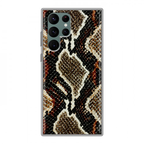 Дизайнерский пластиковый чехол для Samsung Galaxy S22 Ultra Кожа змей