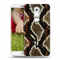 Дизайнерский пластиковый чехол для LG Optimus G2 mini Кожа змей