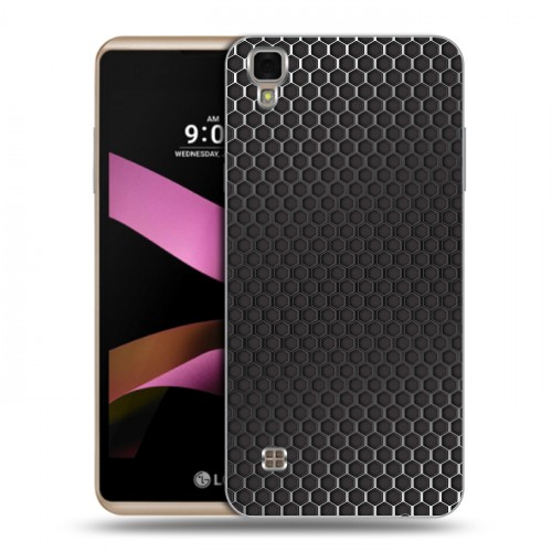 Дизайнерский пластиковый чехол для LG X Style Металл соты