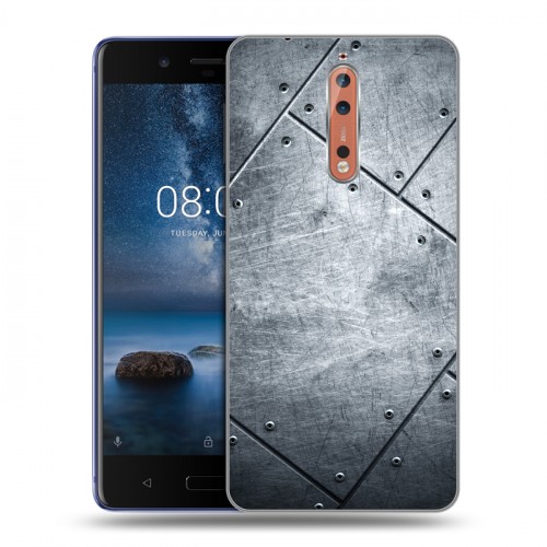 Дизайнерский пластиковый чехол для Nokia 8 Металл