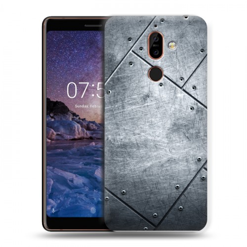 Дизайнерский пластиковый чехол для Nokia 7 Plus Металл