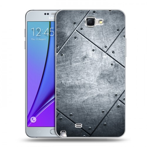 Дизайнерский пластиковый чехол для Samsung Galaxy Note 2 Металл