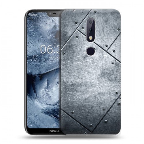 Дизайнерский пластиковый чехол для Nokia 6.1 Plus Металл