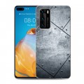 Дизайнерский силиконовый с усиленными углами чехол для Huawei P40 Металл