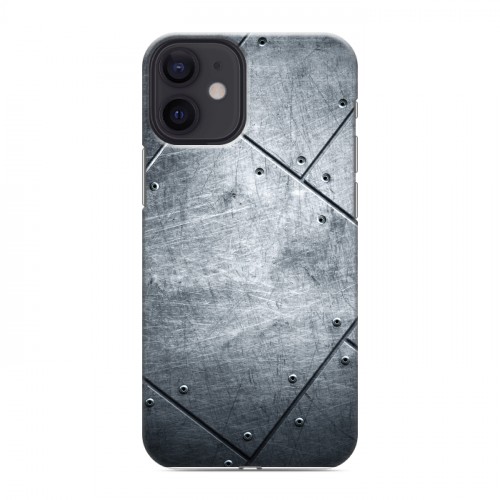 Дизайнерский силиконовый с усиленными углами чехол для Iphone 12 Mini Металл