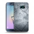 Дизайнерский пластиковый чехол для Samsung Galaxy S6 Edge Металл