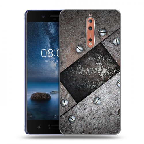 Дизайнерский пластиковый чехол для Nokia 8 Металл