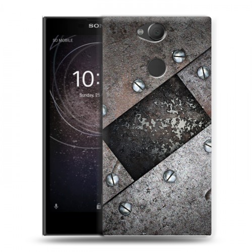 Дизайнерский силиконовый с усиленными углами чехол для Sony Xperia XA2 Металл