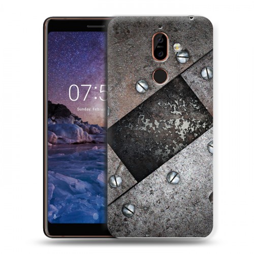 Дизайнерский пластиковый чехол для Nokia 7 Plus Металл