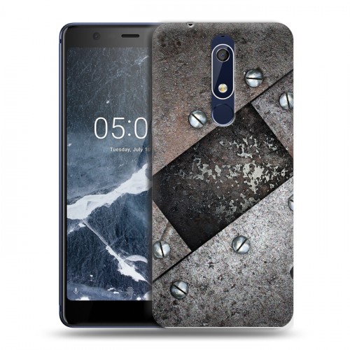 Дизайнерский пластиковый чехол для Nokia 5.1 Металл