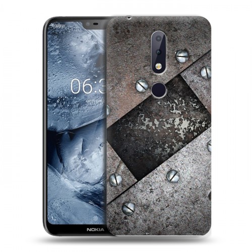 Дизайнерский пластиковый чехол для Nokia 6.1 Plus Металл