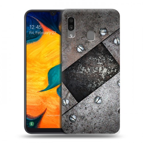 Дизайнерский силиконовый чехол для Samsung Galaxy A30 Металл