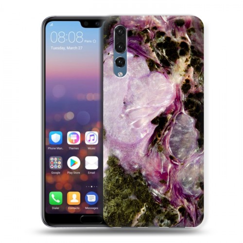 Дизайнерский силиконовый с усиленными углами чехол для Huawei P20 Pro Мрамор текстура