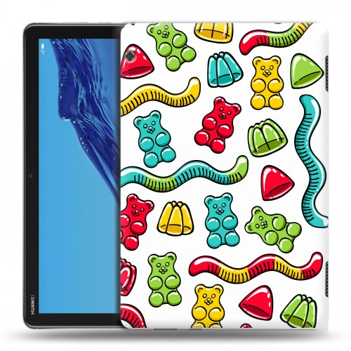 Дизайнерский силиконовый с усиленными углами чехол для Huawei MediaPad T5 Сладости