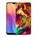 Дизайнерский силиконовый с усиленными углами чехол для Xiaomi RedMi 8A Перья