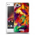 Дизайнерский пластиковый чехол для Sony Xperia L Перья