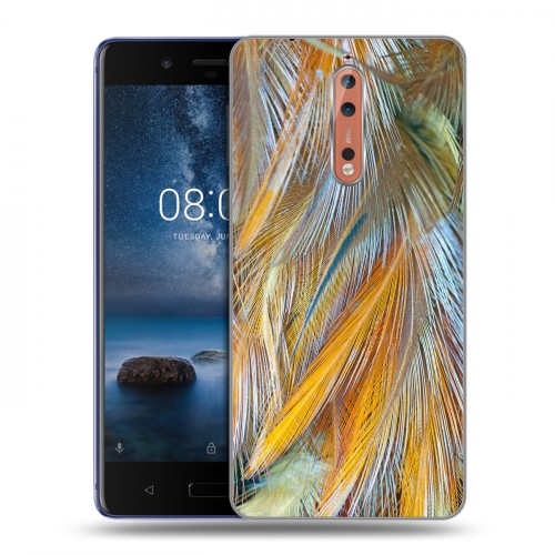 Дизайнерский пластиковый чехол для Nokia 8 Перья