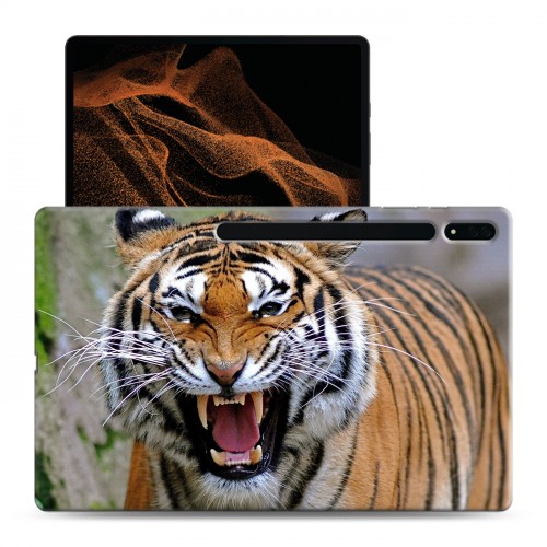 Дизайнерский силиконовый чехол для Samsung Galaxy Tab S8 Ultra Тигры