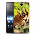 Дизайнерский пластиковый чехол для Sony Xperia TX Тигры