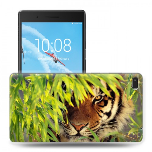 Дизайнерский силиконовый чехол для Lenovo Tab 4 7 Essential Тигры