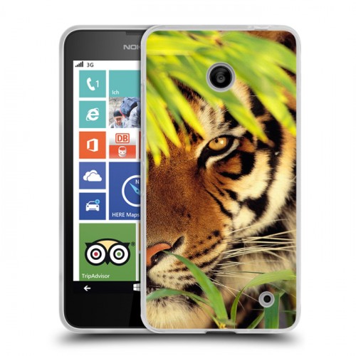 Дизайнерский пластиковый чехол для Nokia Lumia 630/635 Тигры