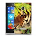 Дизайнерский пластиковый чехол для Microsoft Lumia 435 Тигры