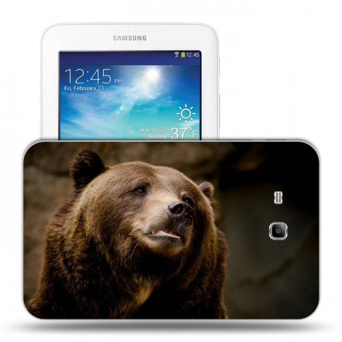 Дизайнерский силиконовый чехол для Samsung Galaxy Tab 3 Lite Медведи