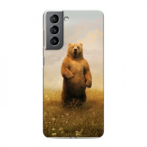 Дизайнерский пластиковый чехол для Samsung Galaxy S21 Медведи